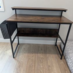 *Great Condition* Home Office Desk with Monitor Stand & Side Pocket (2 Available!)