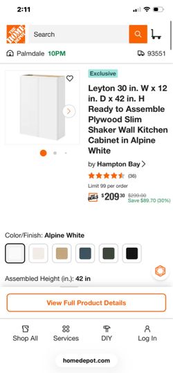 30wx42height kitchen cabinet alpine white ÃŽ have multiple