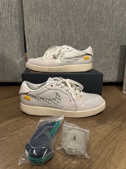 Size 8 - Air Jordan 1 Low Retro AJKO SP Union Sail Leather Grey Blue DZ4864-100