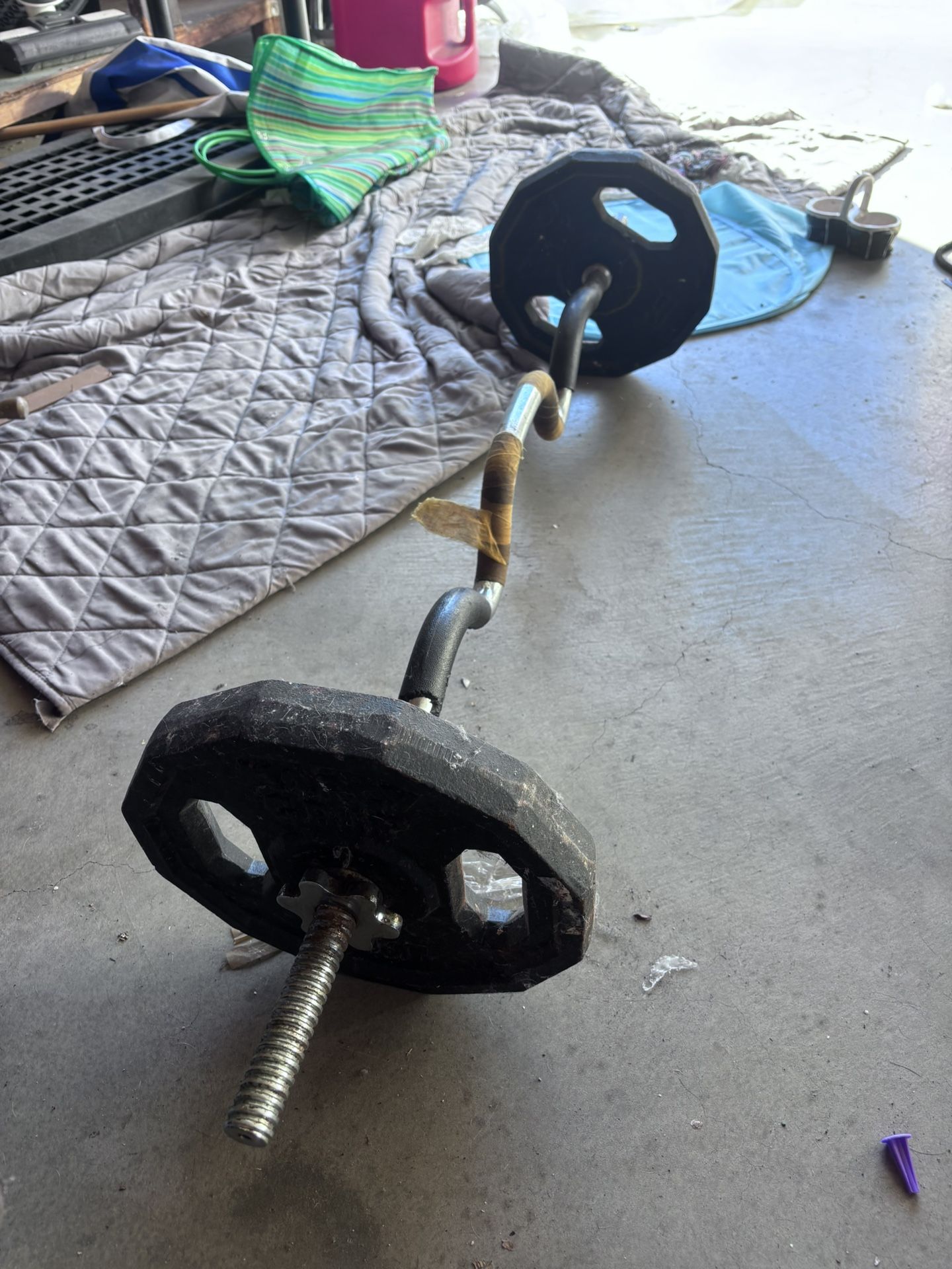 Curling Bar And Weights