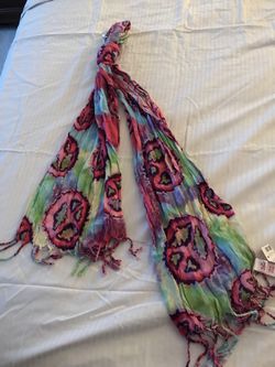 NEW Justice scarf multi colors with fringe with tag
