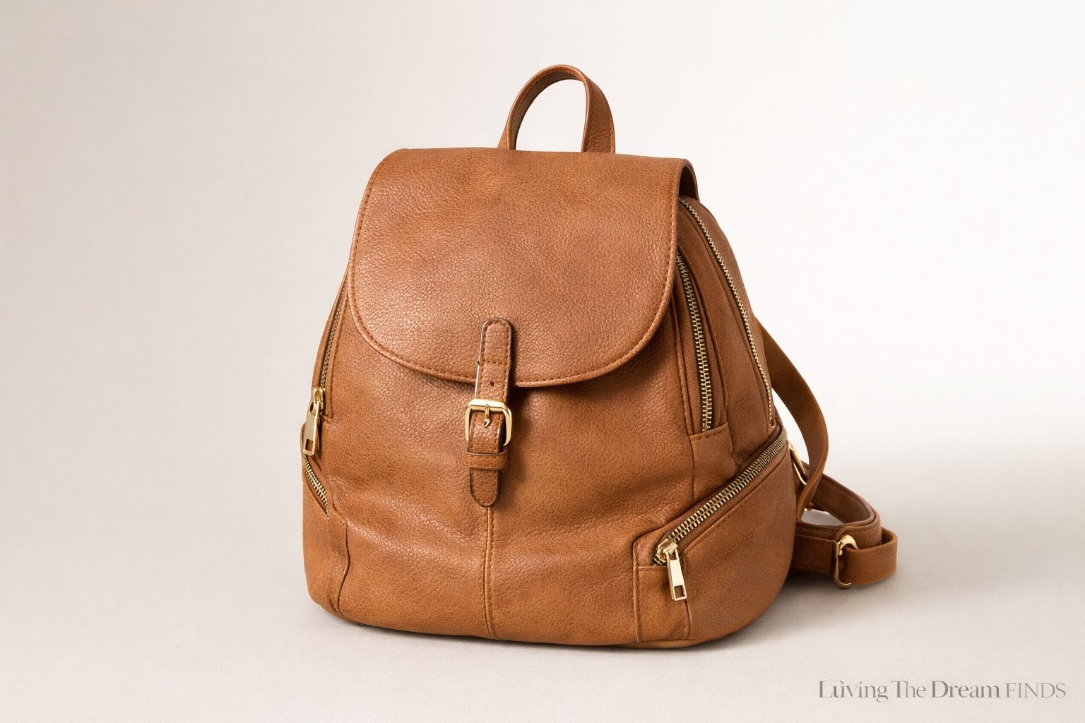 Gussaci Brown Faux Leather Mini Backpack