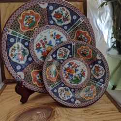 Vintage Dynasty Melamine Oriental Decorative Dessert Plate Floral Motiffe


