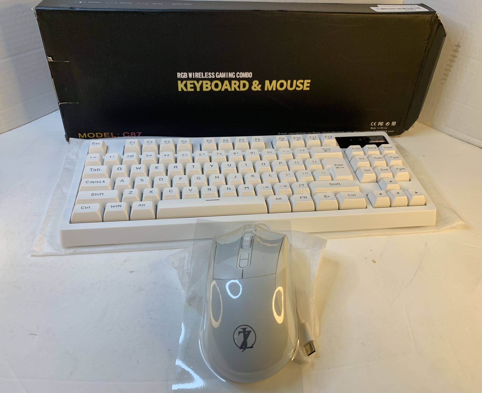 C87 Wireless Gaming Keyboard and Mouse Combo Backlit
