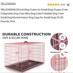 Small pink dog cage