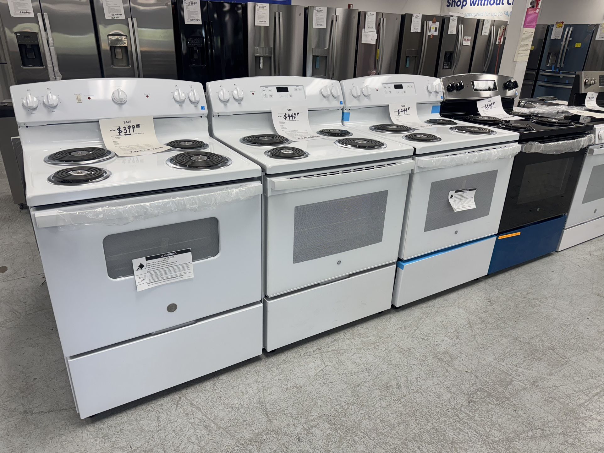 GE 4 Burner Element Free Standing Range $399-$549