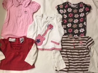 Baby Girls Shirts Onesies Size 18-24 Months 5 Pieces Gymboree Oshkosh Carter’s