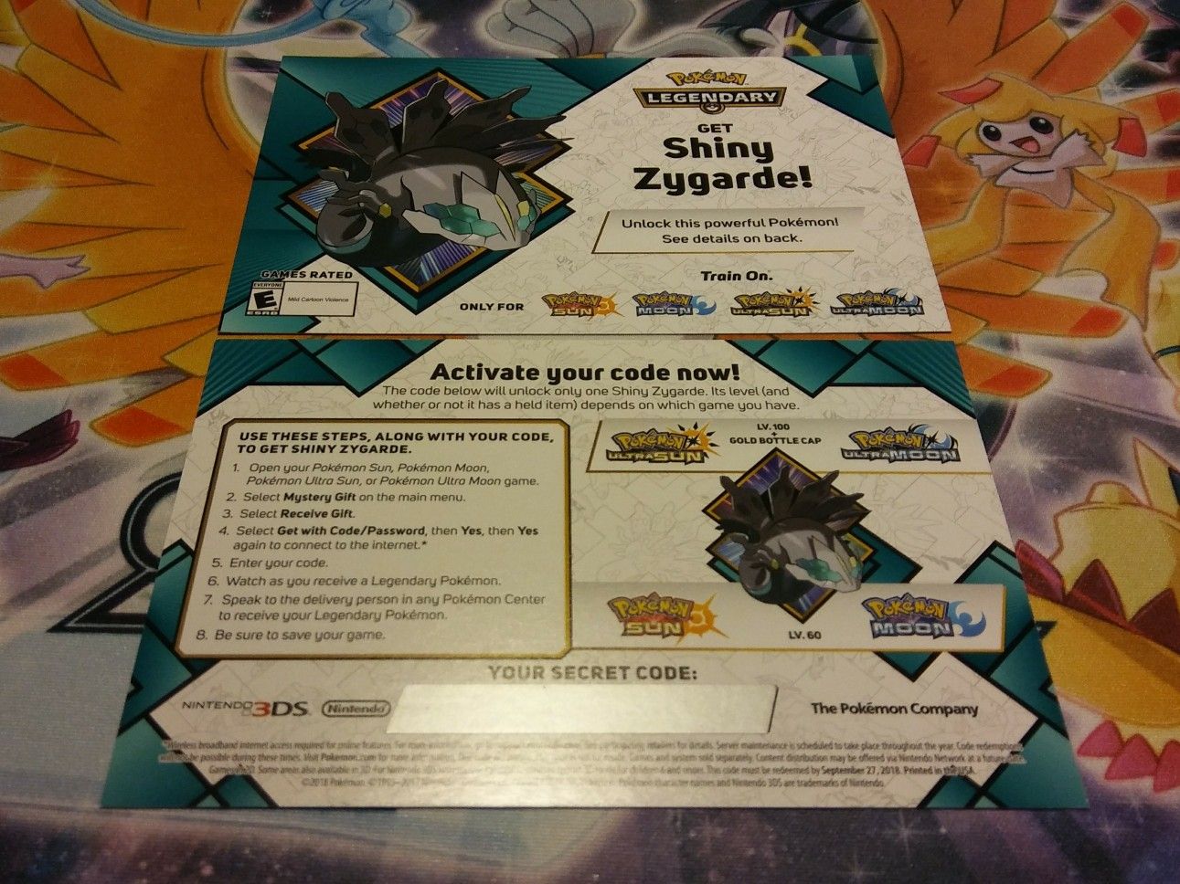 JUNE- 2018 Pokemon code Year of the Legendary Shiny Zygarde Event