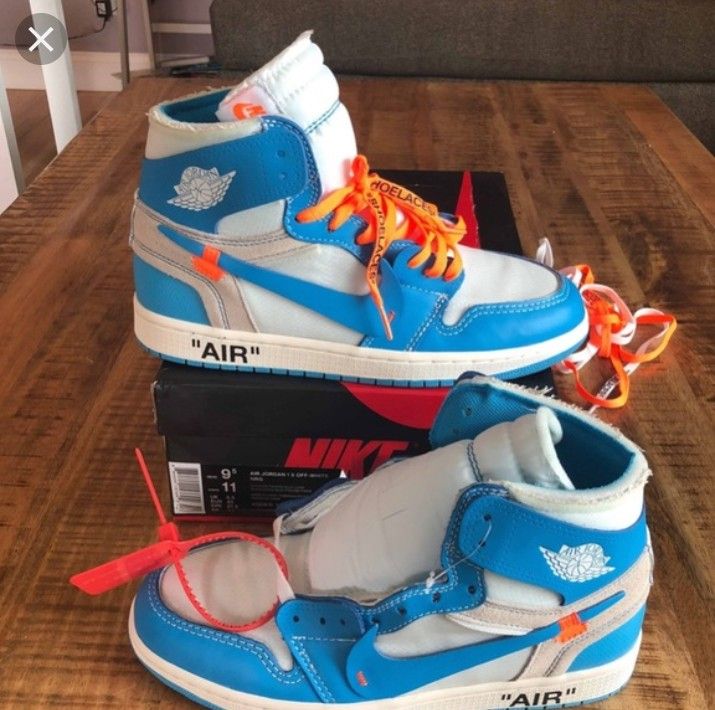 🔥🔥🔥🔥💦Jordan 1 Retro High Off-white University Blue💦🔥🔥🔥🔥