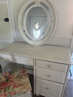 Vintage Vanity Desk and Mirror