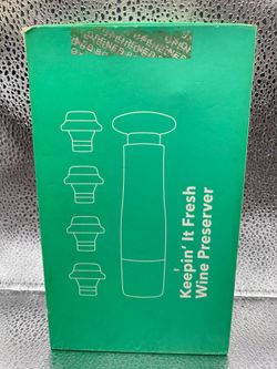 Vremi Wine Preserver No Cork Wine Pump 5 Pieces w/ 4 Stoppers New Open Box