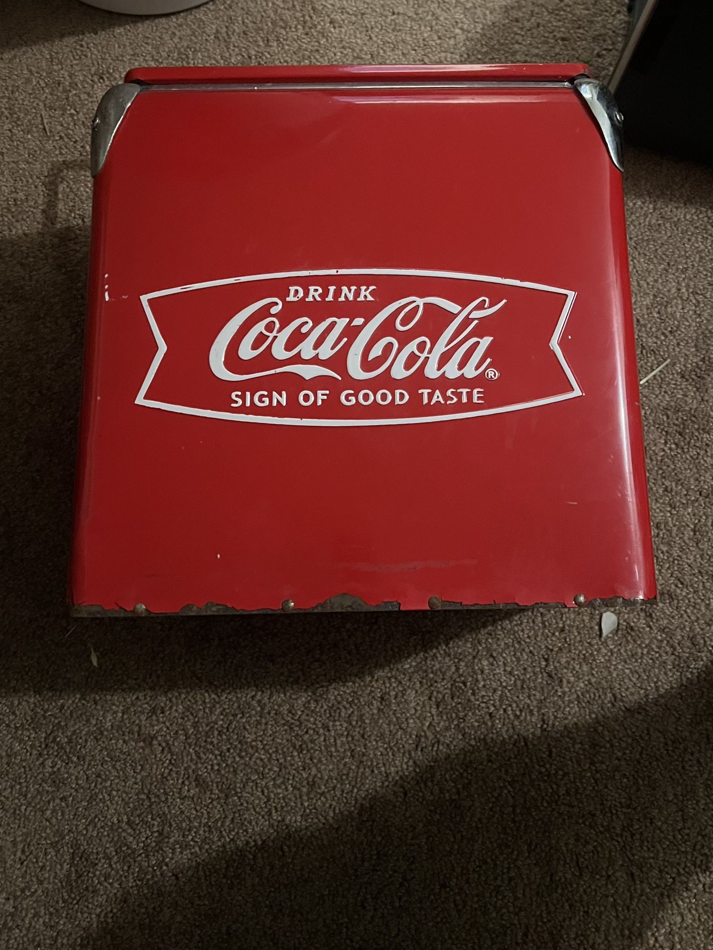 * Vintage 1950's Metal Cavalier Coca-Cola Cooler