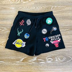 NBA Team Logos Black Fleece Shorts Ultra Game Men’s Size Small