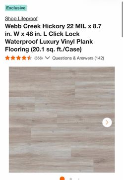 Lifeproof Luxury Vinyl Waterproof Flooring  -NEW - Webb Creek Hickory 22 MIL