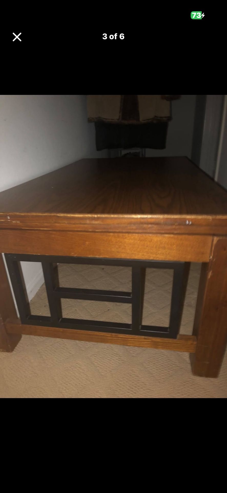 Solid Oak Table And Side Tables