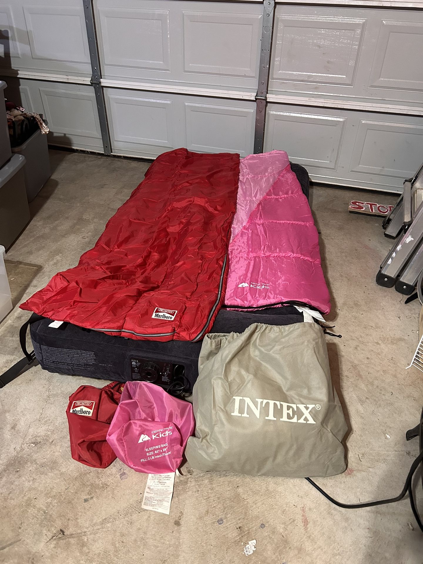 Price Reduced!! Sleeping Bags And Air Mattress
