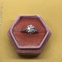 14k Gold Moissanite Diamond Ring With Certificate 