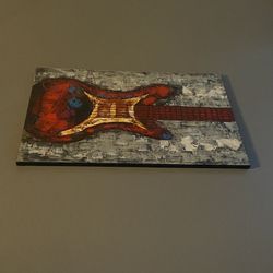 Two guitar oil paintings