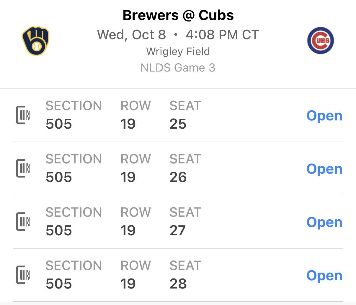 Cubs Vs Brewers NLDS Game 3