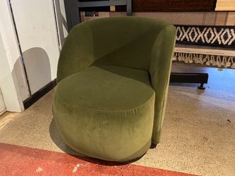 CHARTER FURNITURE Green Velvet Swivel Chair
