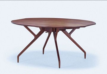 Mid Century Walnut "Spider Leg" Drop Leaf Dining Table