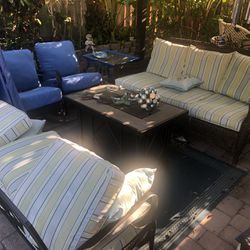 Complete Outdoor Or Patio Furniture Set With Fire Feature