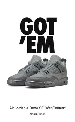 $400 Nike Air Jordan 4 Retro Wet Cement
