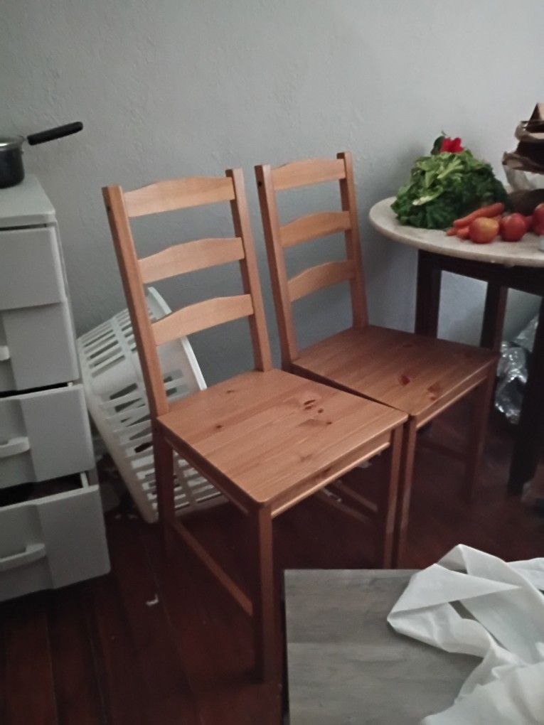 2 Wooden Chairs
