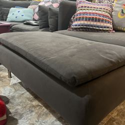 Sectional Gray Sofa With Three Cushions 