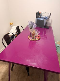 Purple Rectangle Dining Table