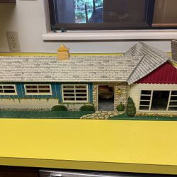 1960S Marx Ranch House Complete With Furniture And Original Box!