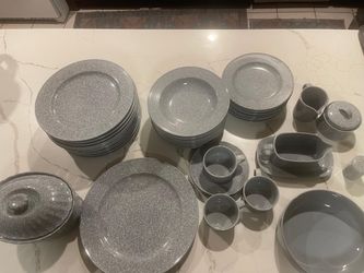 Mikasa Gray Speckled Ceramic Dinnerware Set