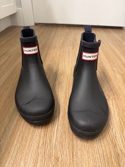 Hunter Chelsea Rain Boots Black Rubber size 8