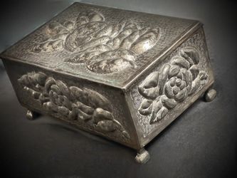 Antique Metal Jewelry Box