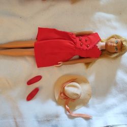 Vintage Blonde Skipper Doll In Vintage Red Sensation