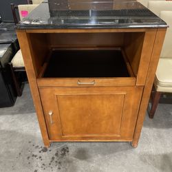 Multi use microwave and mini fridge granite top stand