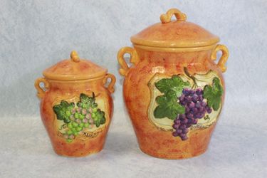 Certified International Grape Vine by Susan Winget Canister Alsace & Bordeaux