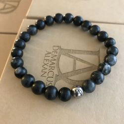 DeMarcus Alexan Black Stone Bead Bracelet 