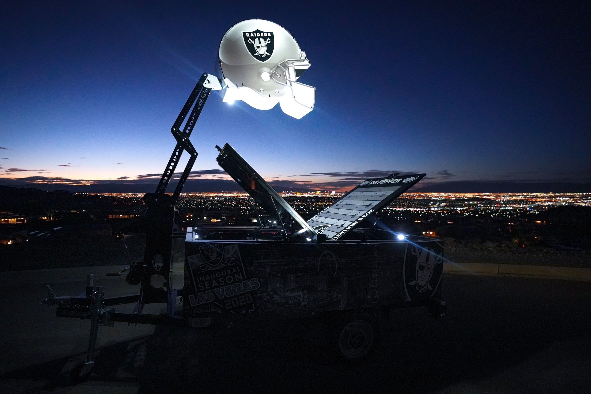 Exclusive Las Vegas Raiders Tailgate Trailer - Skyline & Hall of Famers Wrap!