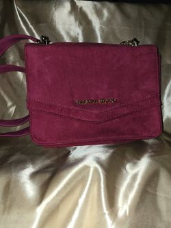 Pink Suede Christian Siriano Crossbody