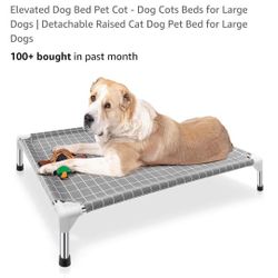 Elevated Dog Bed Pet Cot - Dog Cots Beds for Large Dogs | Detachable Raised Cat Dog Pet Bed for Large Dogs