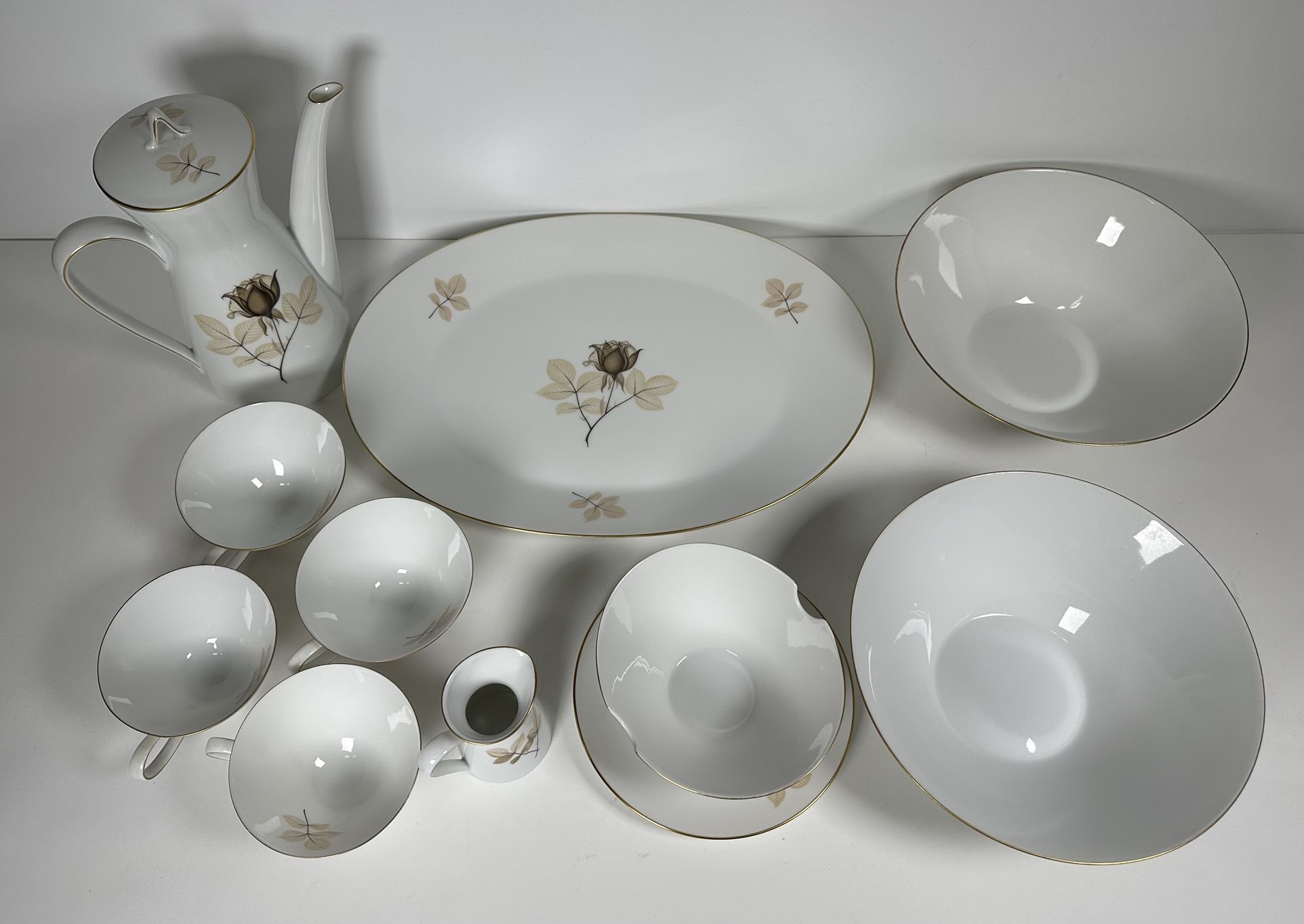 Vintage Rosenthal Shadow Rose 10 Pieces Set