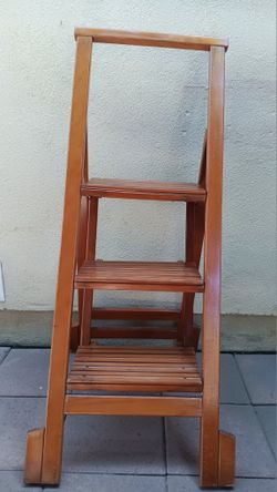 3 Step Wooden Folding Ladder