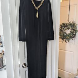Elegant Vintage Small Thalia & Sodi Velour Robe W 3/4 Zipper W Tassels 