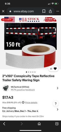 Emergency Reflective Trailer Tape 2 X 150