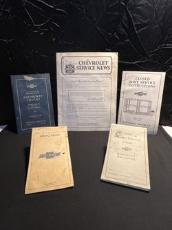 Early Vintage Chevrolet Memorabilia Booklets From 1927 To The 1950’s Display Pieces For Chevrolet Collectors