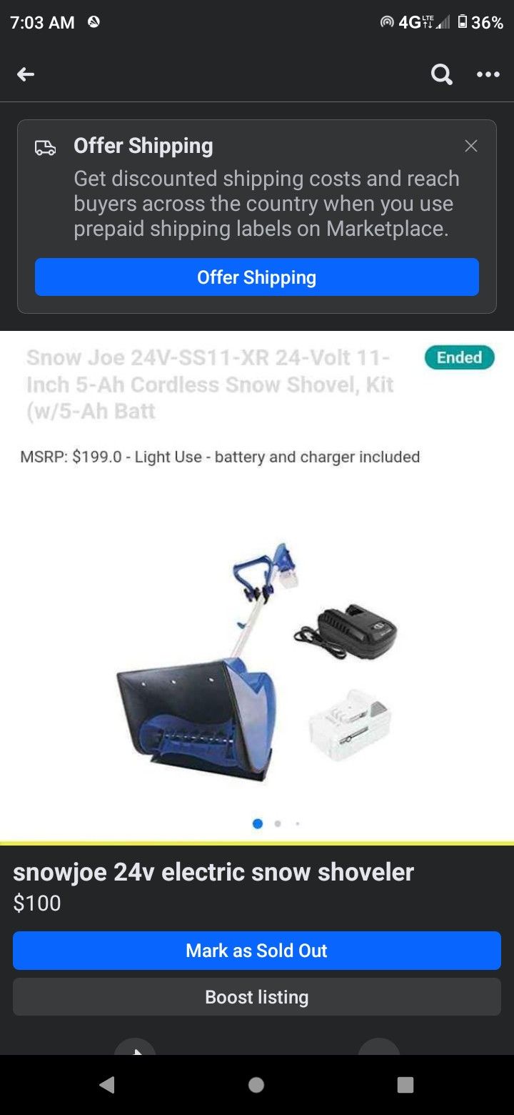 Snow Joe 24v Xr24 Volt 11 Inch 5ah Cordless snow Shovel Kit