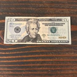 *STAR NOTE* $20 Bill W/unique Serial Number