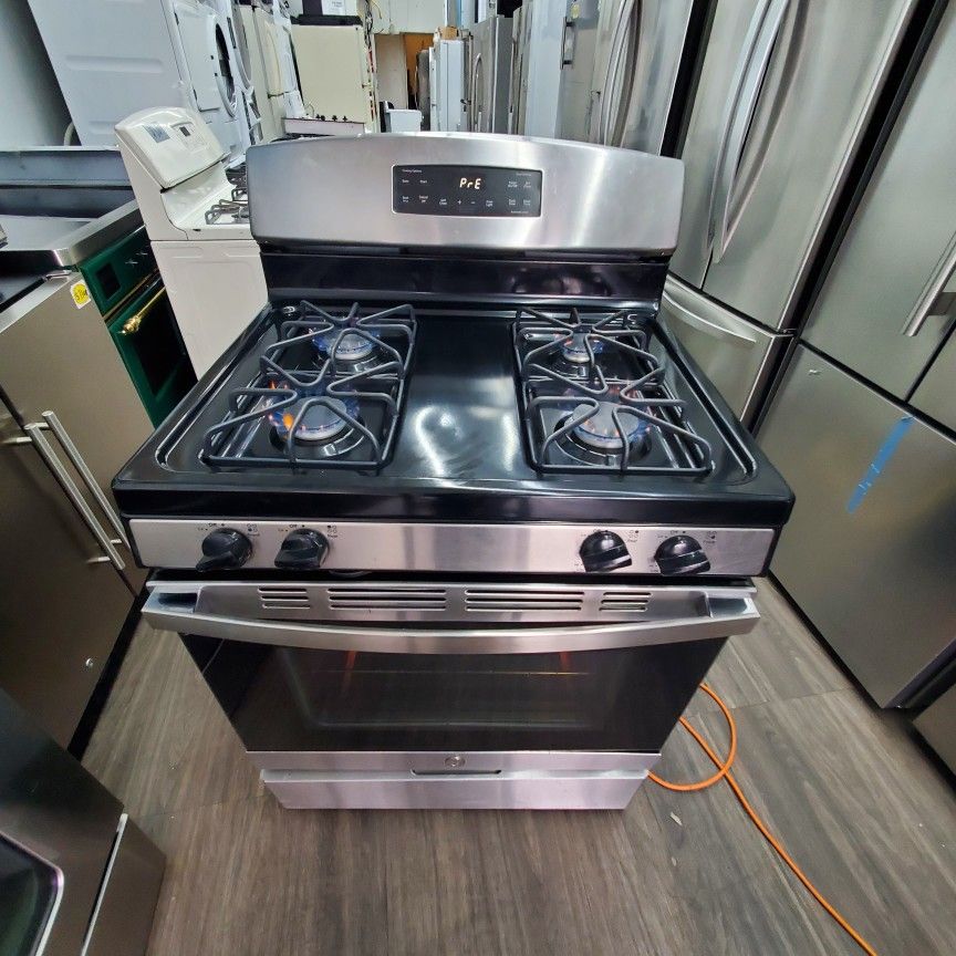 GE Stove Broil 4 Burner Oven Great Condition Stainless Warranty  4 Burner..$375