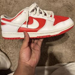 Red And White Low Dunk Retro